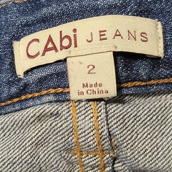 Cabi Jeans Womens Size 2 Straight Leg Low Rise Medium Wash Patchwork Denim Pants - Picture 7 of 8